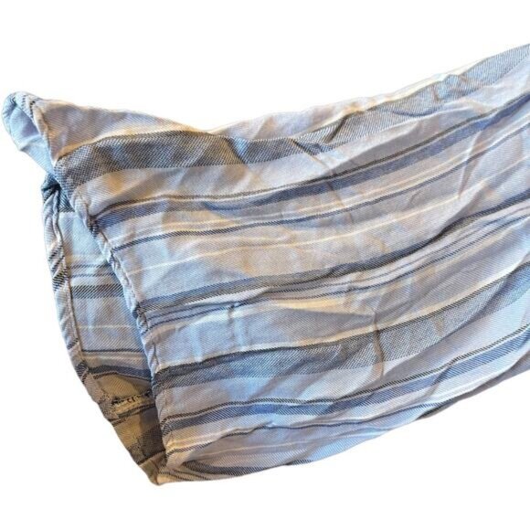 Ana Blue & White Striped Rayon Tie-Front Blouse Top XL - Picture 9 of 11
